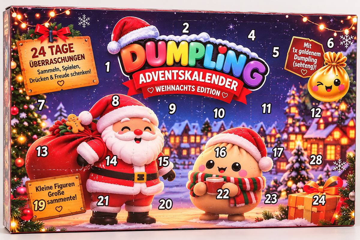 Calendrier de l'Avent Dumpling Édition Père Noël, 24 surprises